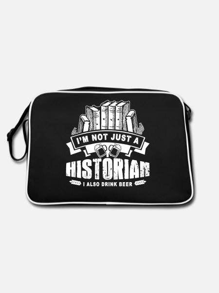 Historian Loves Beer - Retro Bag - black/white - Back