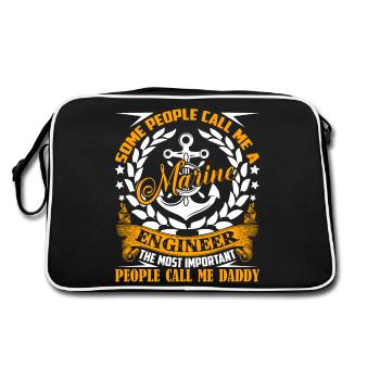 Marine Engineer Marine Engineer Daddy - Retro Bag - black/white - Back