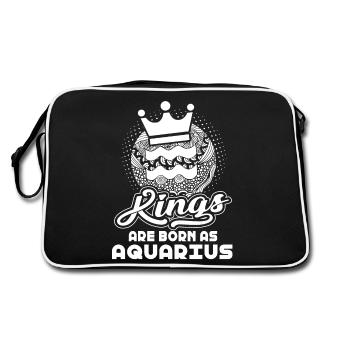 Aquarius Kings Are Born As Aquarius - Retro Bag - black/white - Back