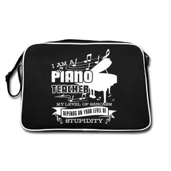 Piano Teacher I am A Piano Teacher - Retro Bag - black/white - Back