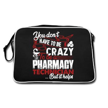 Pharmacy Technician Crazy Pharmacy Technician - Retro Bag - black/white - Back