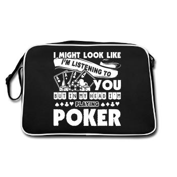 Poker In My Head I am Playing Poker - Retro Bag - black/white - Back