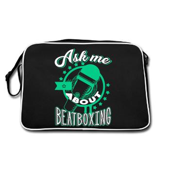 Beatboxing Ask Me About Beatboxing - Retro Bag - black/white - Back