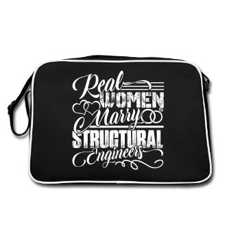 Real Women Marry Structural Engineers - Retro Bag - black/white - Back