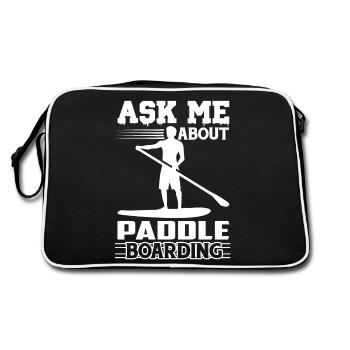 Paddleboarding Ask Me About Paddleboarding - Retro Bag - black/white - Back