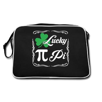 Pi Day Lucky Pi Clover - Retro Bag - black/white - Back