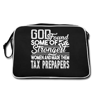 Tax Preparer Strong Women Become Tax Preparers - Retro Bag - black/white - Back