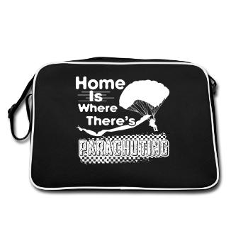 Parachuting Home Is Where There's Parachuting - Retro Bag - black/white - Back