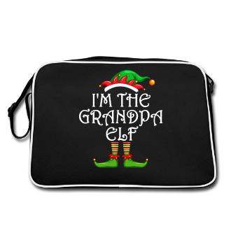 Je suis le grand-père elfe chemise assortie famille - Sac Retro - noir/blanc - Dos