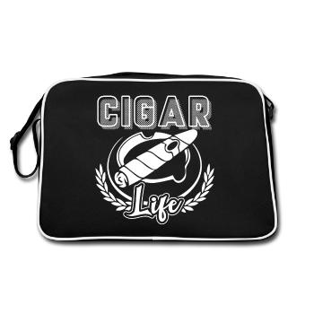 Cigar Smoking Cigar Life - Retro Bag - black/white - Back