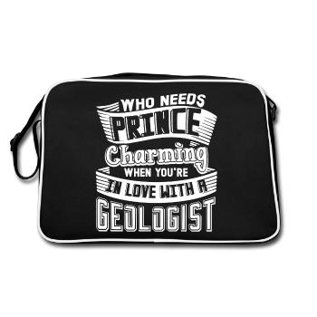 Geologist In Love With A Geologist - Retro Bag - black/white - Back