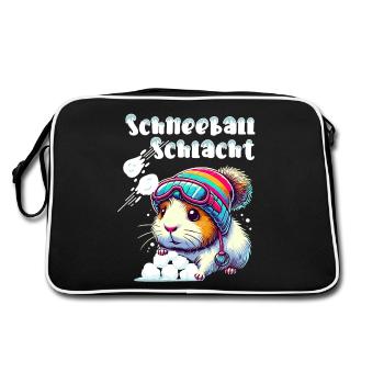cochon d’Inde bataille de boules de neige Hiver Ski Fun - Sac Retro - noir/blanc - Dos