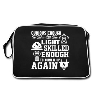 Lineman Skilled Enough To Turn Up The Light - Retro Bag - black/white - Back