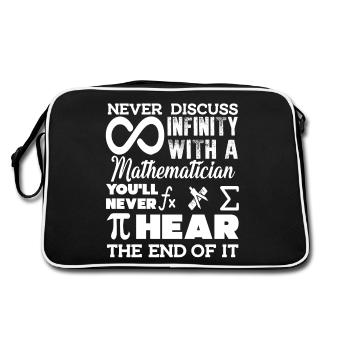 Mathematician Never Discuss Infinity with a Math - Retro Bag - black/white - Back