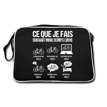 Ce que je fais durant mon temps libre velo - Sac Retro - noir/blanc - Dos