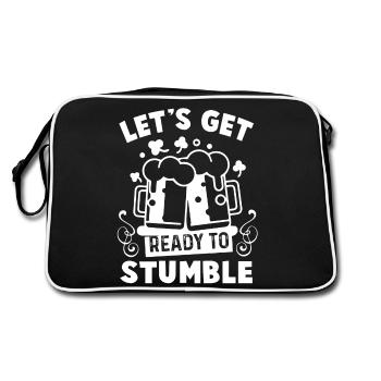 St Patrick's Day Get Ready To Stumble - Retro Bag - black/white - Back