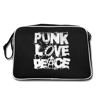 Punk Love Peace - style grunge vintage - Sac Retro - noir/blanc - Dos