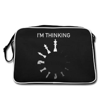 Ich denke an Schach - Retro Tasche - Schwarz/Weiß - Hinten