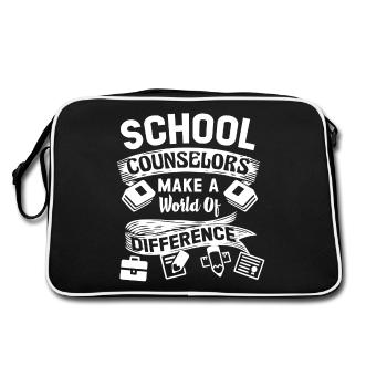 School Counselors Make A World Of Difference - Retro Bag - black/white - Back