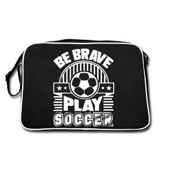 Soccer Be Brave Play Soccer - Retro Bag - black/white - Back