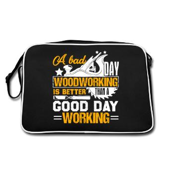 Woodworking A Bad Day Woodworking - Retro Bag - black/white - Back