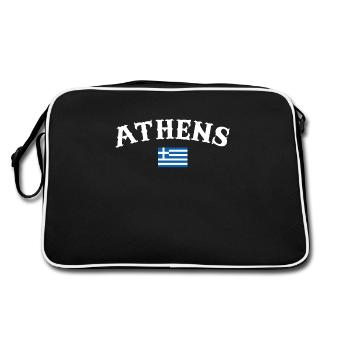 Athènes Grèce Drapeau grec Grec - Sac Retro - noir/blanc - Dos