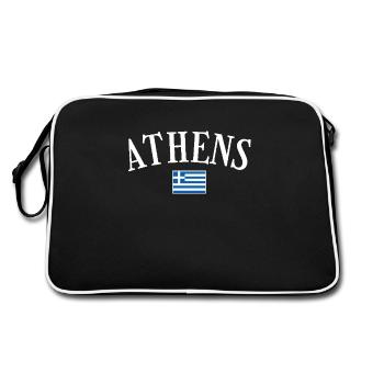 Athènes Grèce Drapeau grec Grec - Sac Retro - noir/blanc - Dos