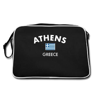 Athènes Grèce Drapeau grec Grec - Sac Retro - noir/blanc - Dos