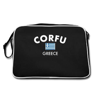 Corfou Grèce Drapeau grec Grec - Sac Retro - noir/blanc - Dos