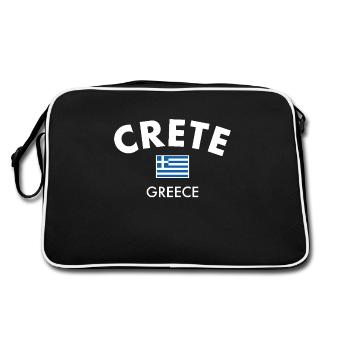 Crete Greece Greek Flag Greek - Retro Bag - black/white - Back