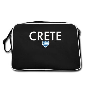 Crète Grèce Drapeau grec Grec - Sac Retro - noir/blanc - Dos