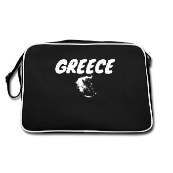 Greece Greece Map Greek Greece - Retro Bag - black/white - Back