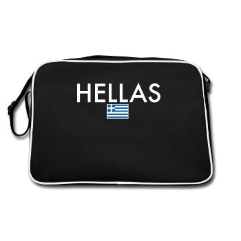 Hellas Grèce Drapeau grec Grec - Sac Retro - noir/blanc - Dos