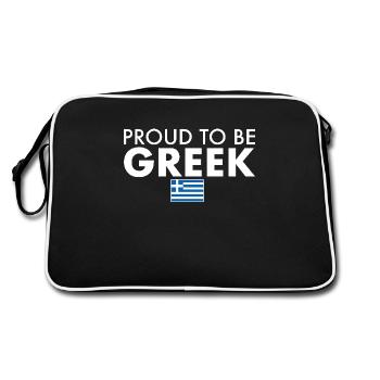 Proud To Be Greek Greek Flag - Retro Bag - black/white - Back