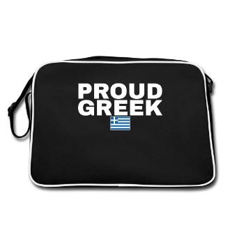 Proud Greek Greece Greek Flag - Retro Bag - black/white - Back