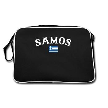 Samos Grèce Drapeau grec Grec - Sac Retro - noir/blanc - Dos