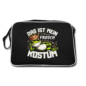 Karneval Frosch Kostüm Verkleiden Köln Kölle Alaaf - Retro Tasche - Schwarz/Weiß - Hinten