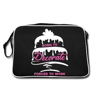 Cake Decorator Born To Cake Decorator - Retro Bag - black/white - Back