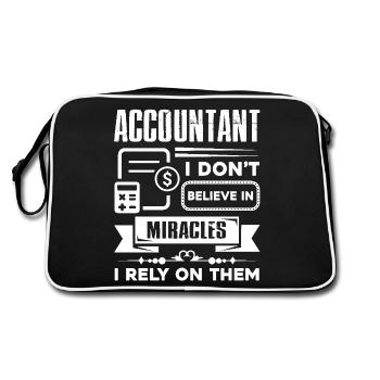 Accountant I Don't Believe In Miracles - Retro Bag - black/white - Back