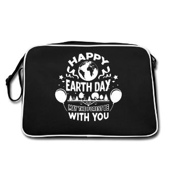 Happy Earth Day May The Forest be With You - Retro Bag - black/white - Back