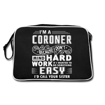 Coroner Don't Mind Hard Work - Retro Bag - black/white - Back