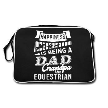 Equestrian Dad Grandpa And Equestrian - Retro Bag - black/white - Back