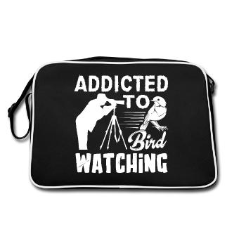 Bird Watching Addicted To Bird Watching - Retro Bag - black/white - Back
