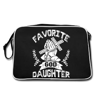 Daughter Favorite God Daughter Funny Father's day - Retro Bag - black/white - Back