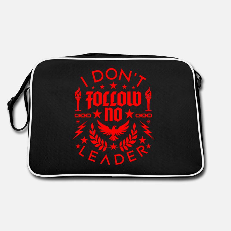 Bold Red Statement Design I Dont Follow No Leader Retro Bag
