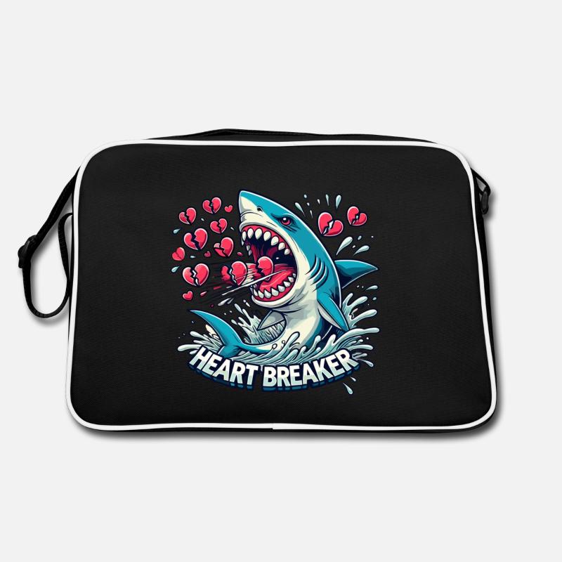 Saint-Valentin Requin Plongeur Vacances Coeur Drôle Mer Sac Retro