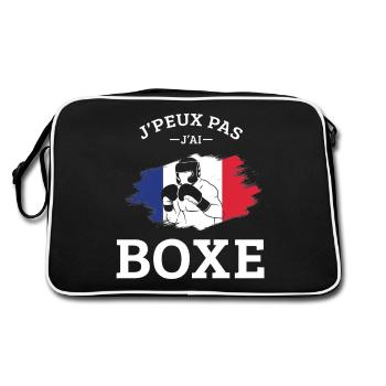 Boxen Ich kann nicht Boxen Boxen Frankreich - Retro Tasche - Schwarz/Weiß - Hinten