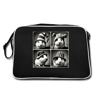 Cochon d’Inde Selfie Drôle Chapeaux Vintage Photo Séance A - Sac Retro - noir/blanc - Dos