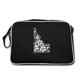 Imprimé floral de l’Idaho États-Unis État américain - Sac Retro - noir/blanc - Dos
