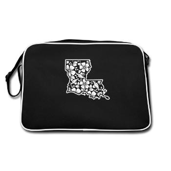 Louisiane Imprimé floral États-Unis État américain - Sac Retro - noir/blanc - Dos